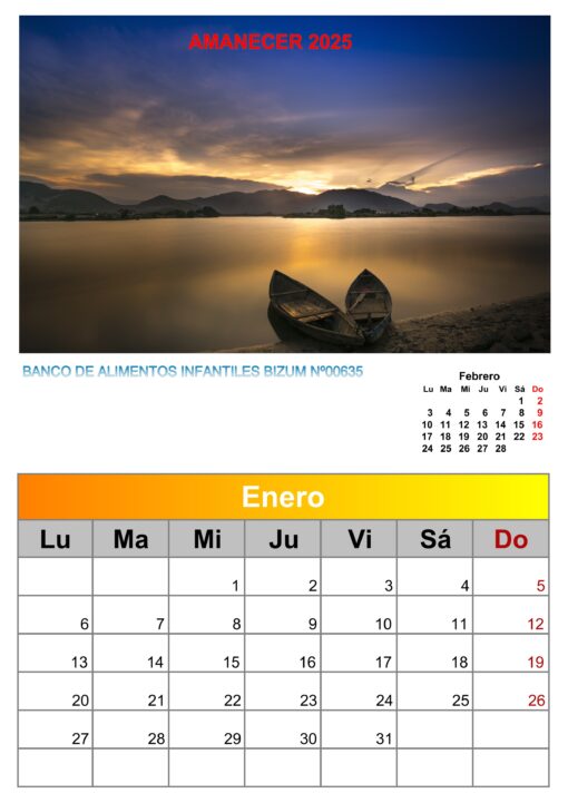 calendario amanecer 2025