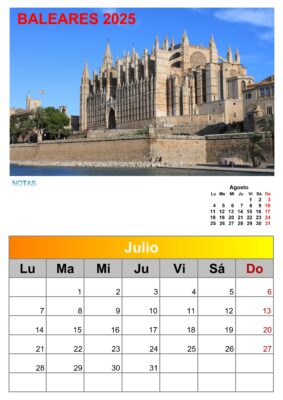 calendario de BALEARES 2025