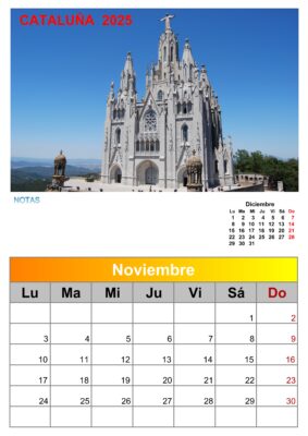 calendario de pared Cataluña 202